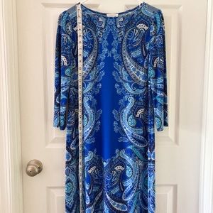 Paisley Blue 3/4 Sleeve Dress